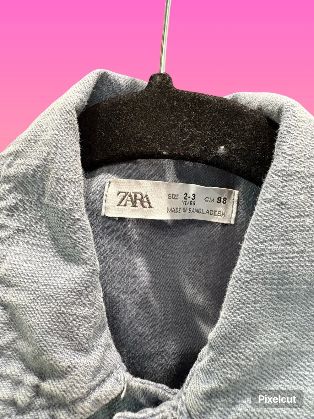 Zara Light Blue Kids Denim Button-Front Jacket